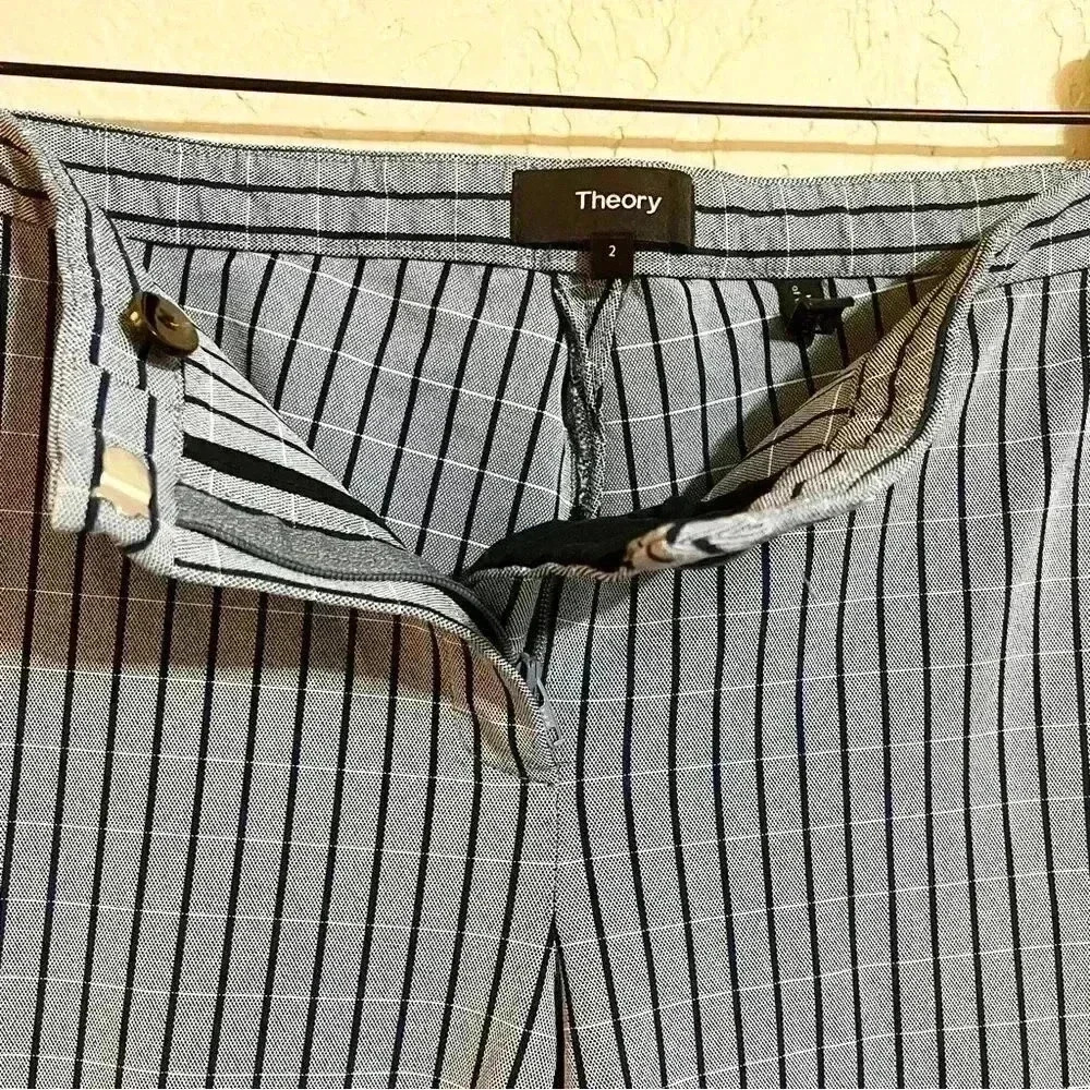 Theory Skinny Cropped Check Pants - Picture 3 of 4